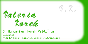 valeria korek business card